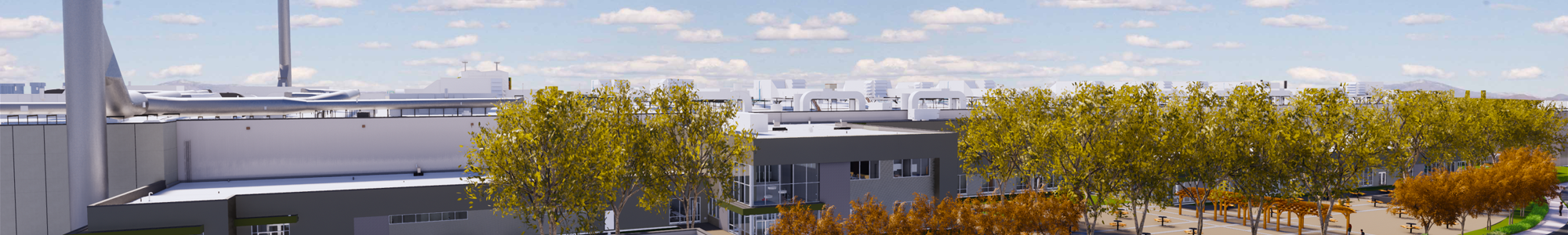 Small Maple Leaf Foods Welfare Facade With Landscaping